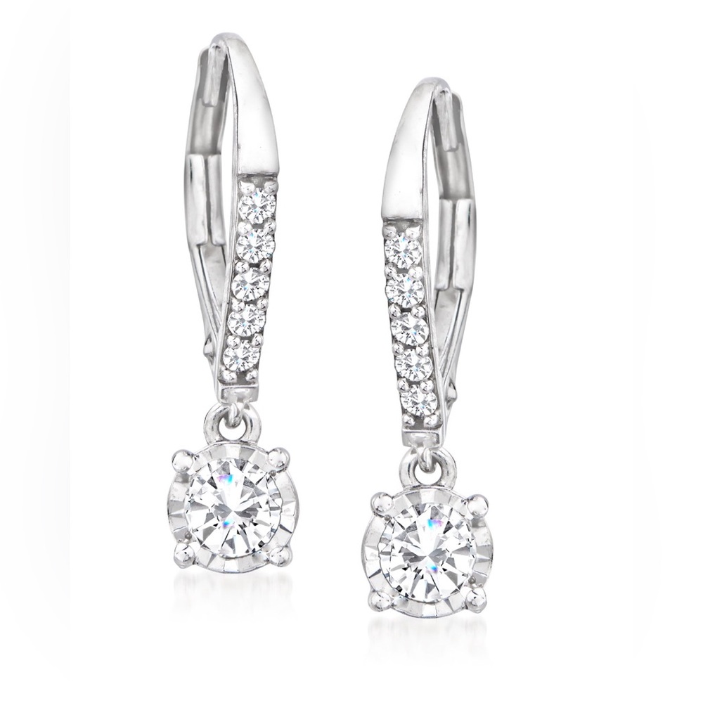 0.50 ct. Diamond Drop Earrings in 14k White Gold